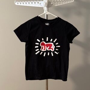 Black Kids T-Shirt with Red Graphic
